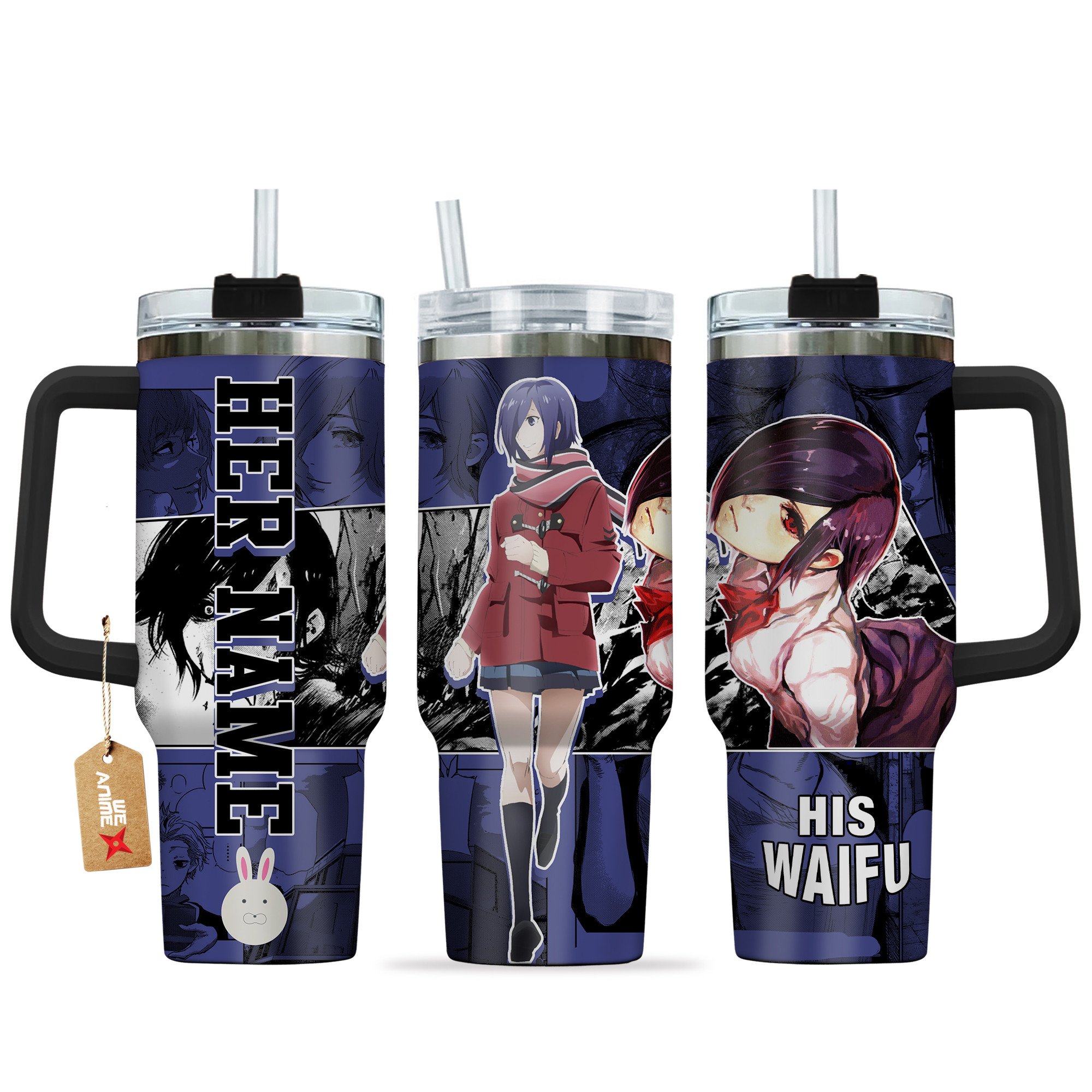 Touka Kirishima Tokyo Ghoul Anime Custom Stanley Quencher 40oz Stainless Steel Tumbler With Handle