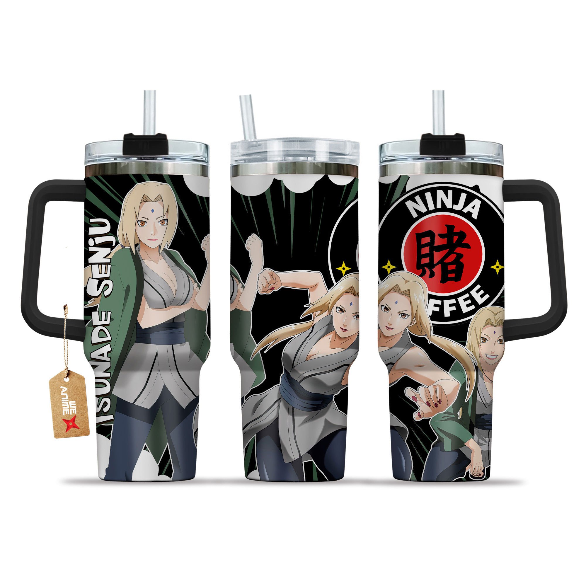 Tsunade Senju Naruto Anime Custom Stanley Quencher 40oz Stainless Steel Tumbler With Handle