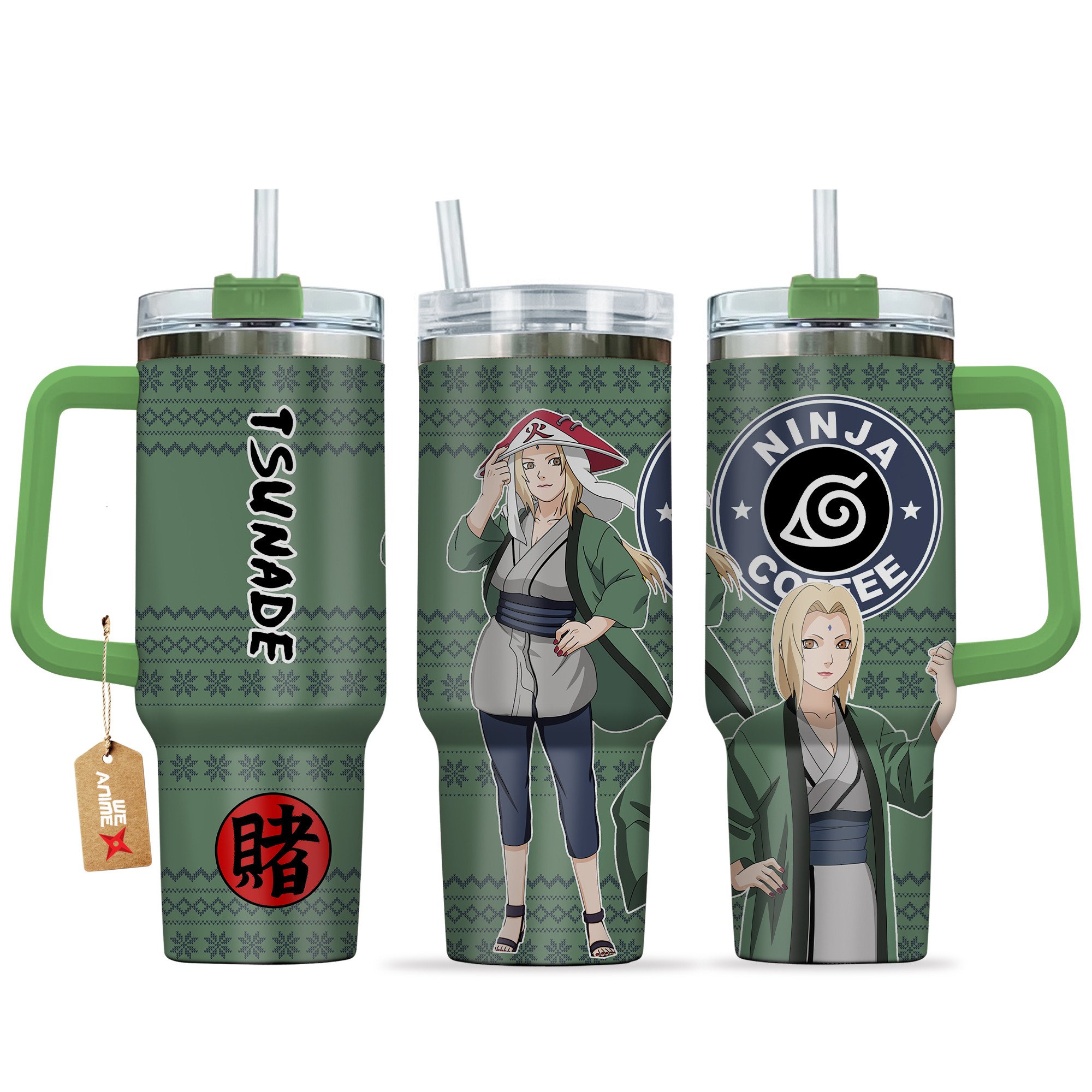 Tsunade Senju Naruto Anime Custom Stanley Quencher 40oz Stainless Steel Tumbler With Handle