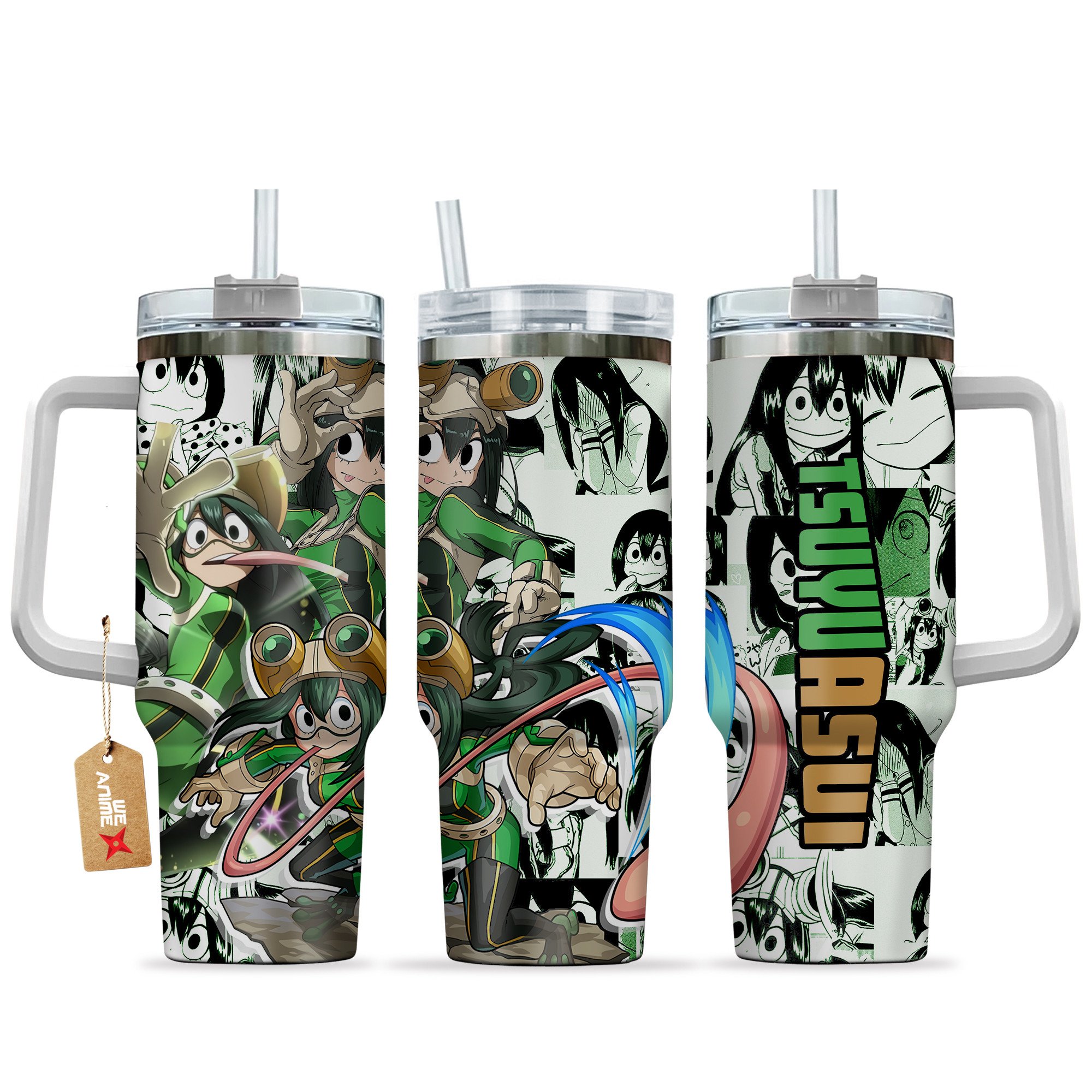 Tsuyu Asui (Froppy) My Hero Academia Anime Custom Stanley Quencher 40oz Stainless Steel Tumbler With Handle