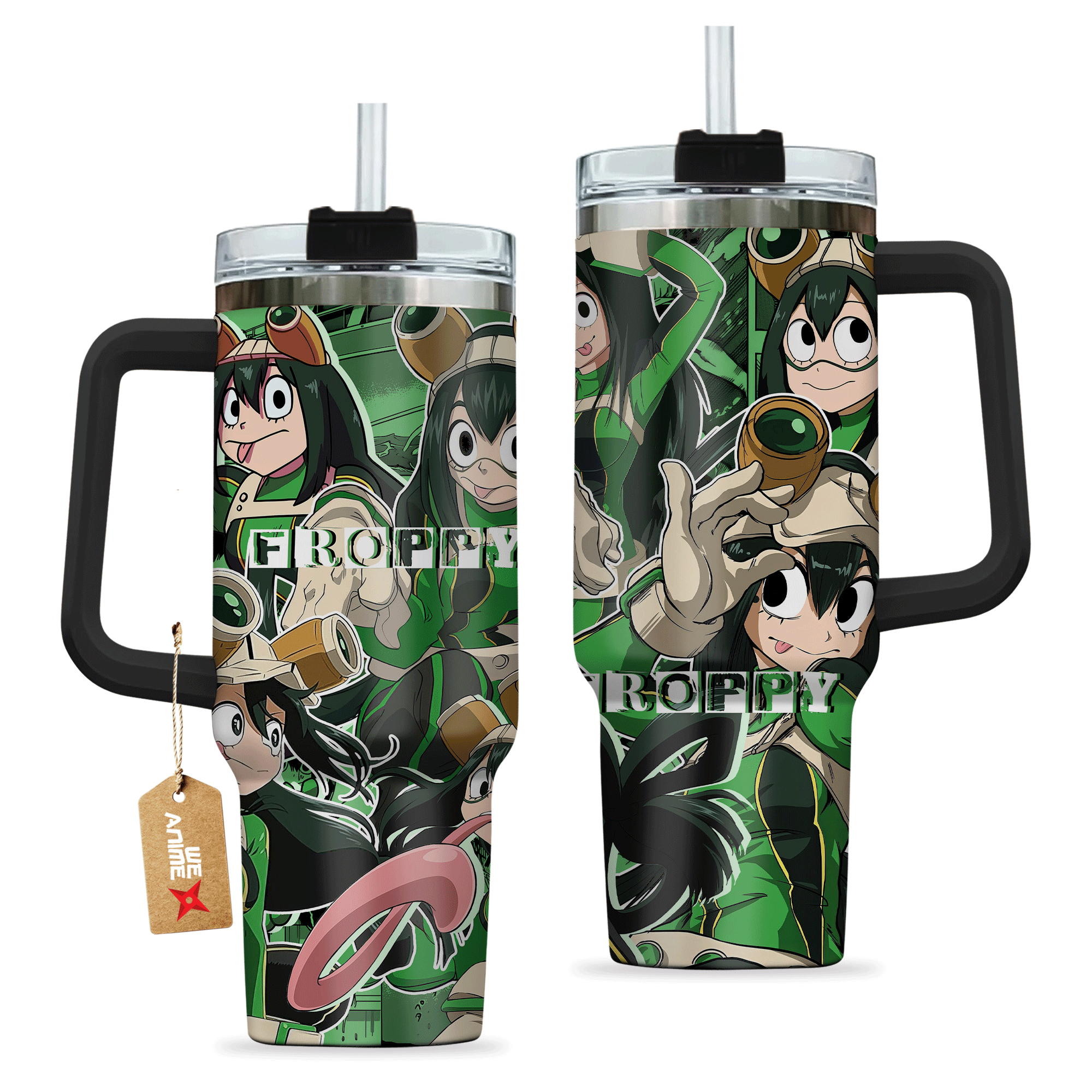 Tsuyu Asui Froppy My Hero Academia Anime Custom Stanley Quencher 40oz Stainless Steel Tumbler With Handle