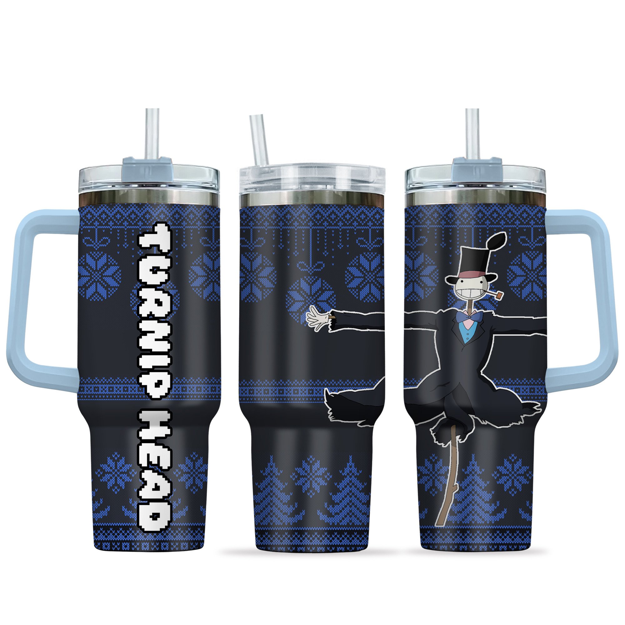 Turnip Head Howl's Moving Castle Anime Custom Stanley Quencher 40oz Stainless Steel Tumbler With Handle