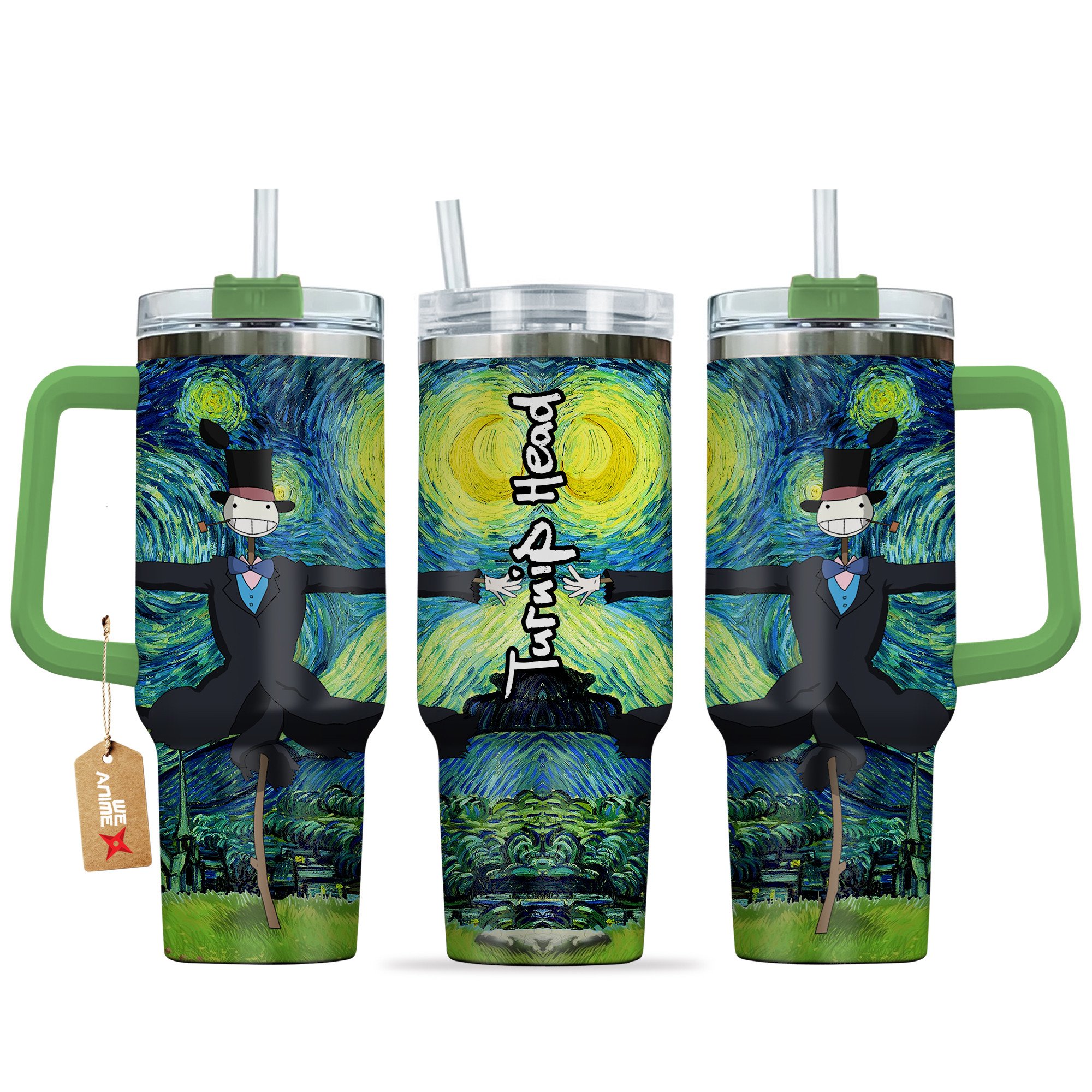 Turnip Head Howl's Moving Castle Anime Custom Stanley Quencher 40oz Stainless Steel Tumbler With Handle