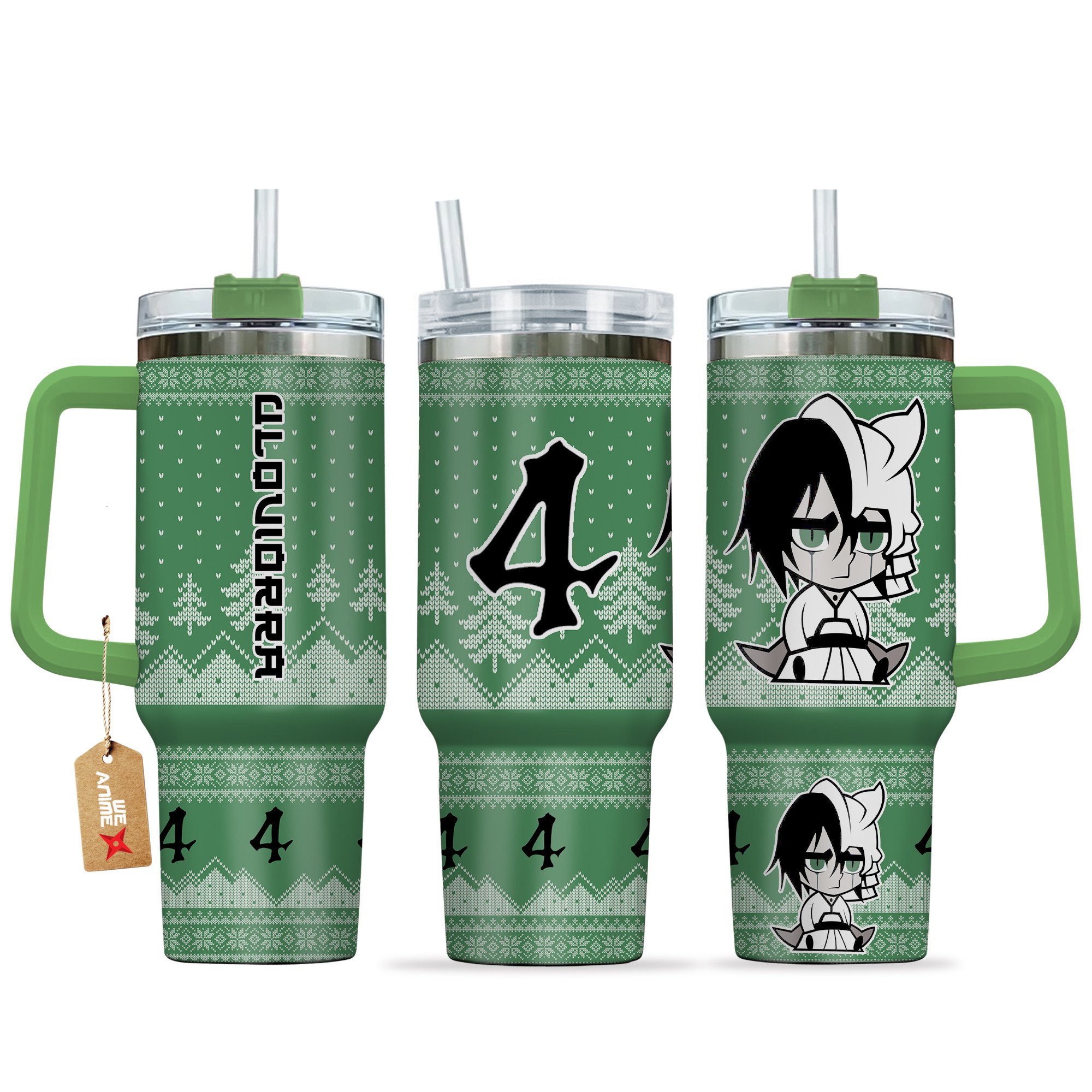 Ulquiorra Cifer Bleach Anime Custom Stanley Quencher 40oz Stainless Steel Tumbler With Handle