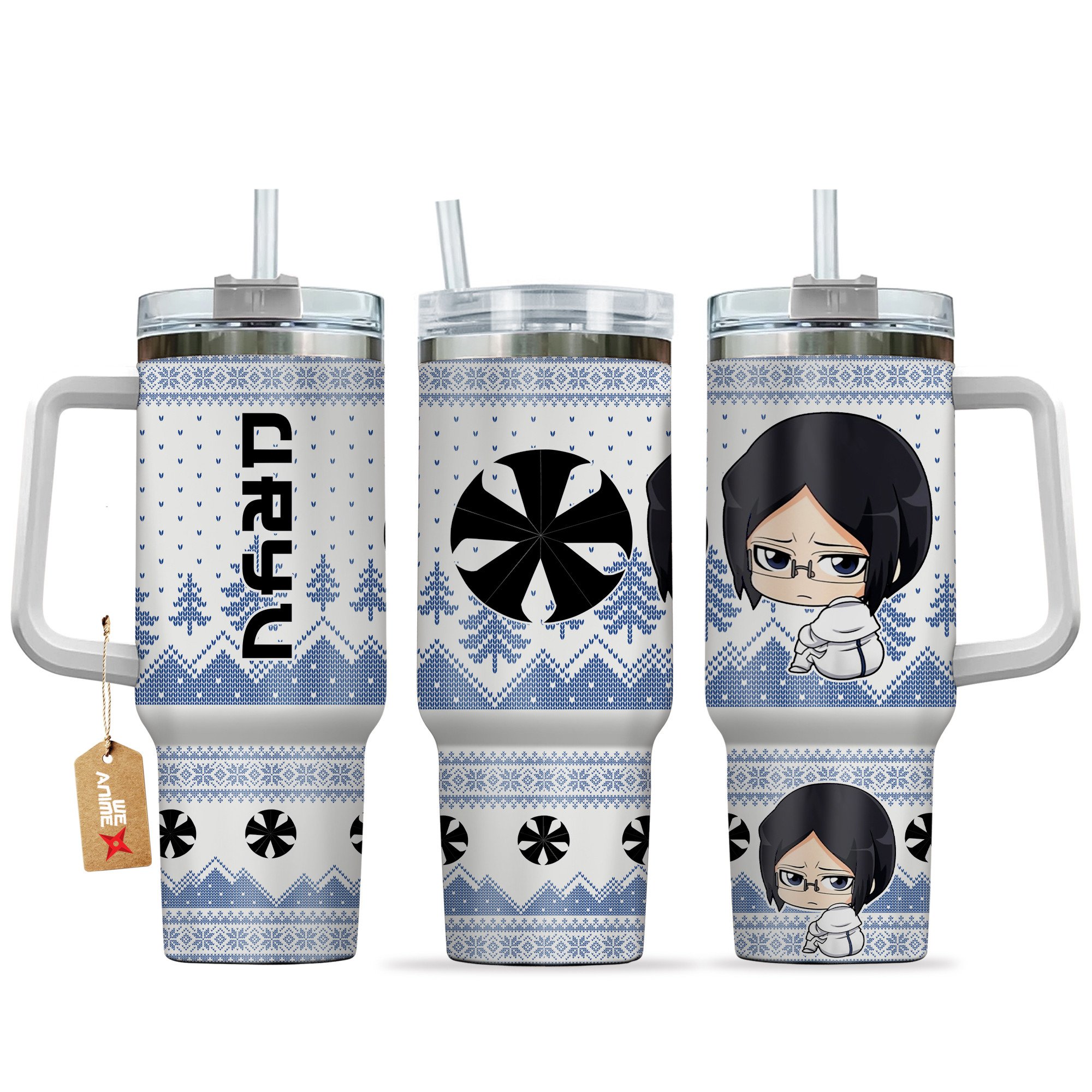 Uryu Bleach Anime Custom Stanley Quencher 40oz Stainless Steel Tumbler With Handle