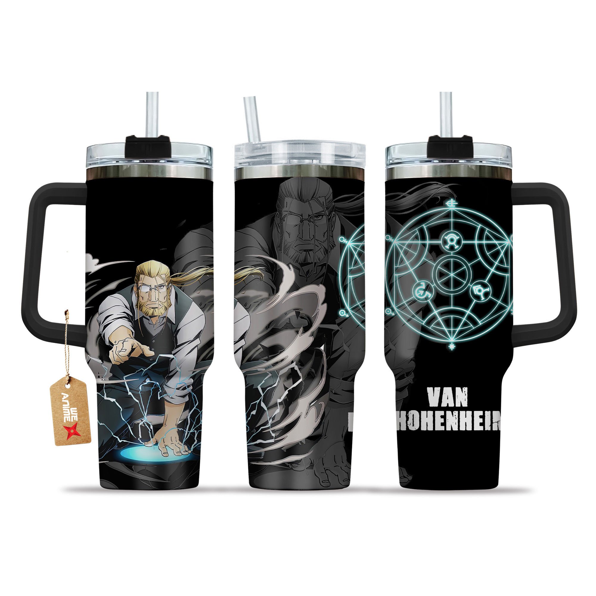 Van Hohenheim Fullmetal Alchemist Anime Custom Stanley Quencher 40oz Stainless Steel Tumbler With Handle