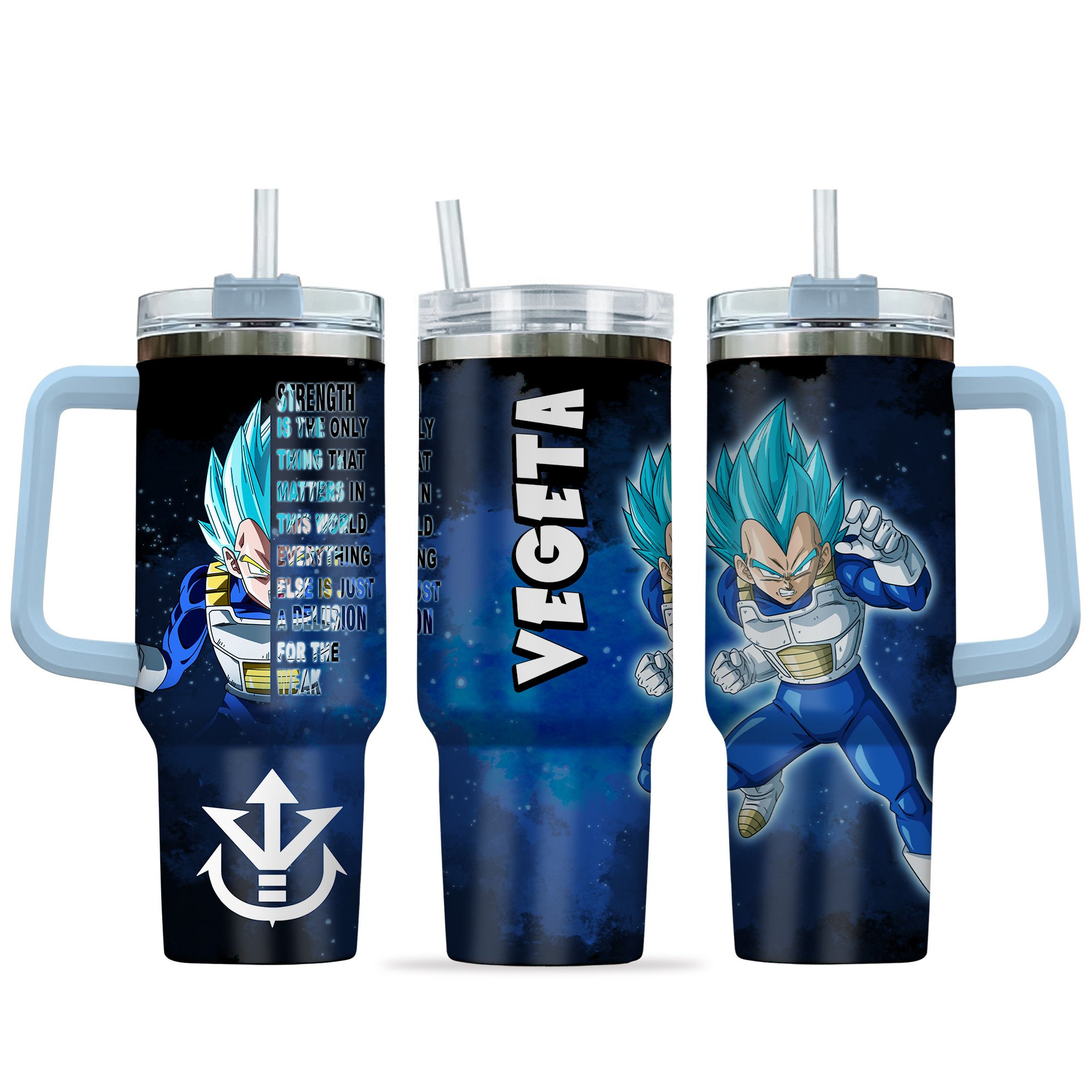 Vegeta Dragon Ball Anime Custom Stanley Quencher 40oz Stainless Steel Tumbler With Handle