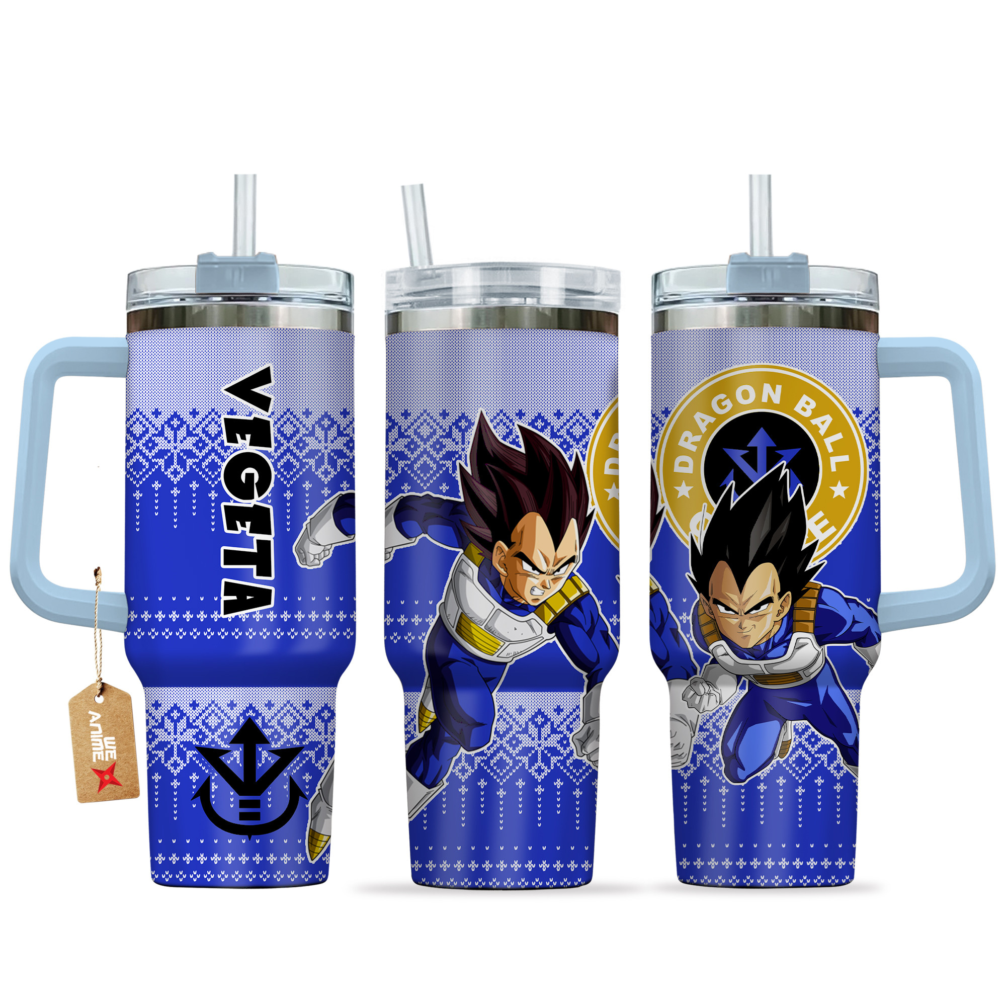 Vegeta Dragon Ball Z Anime Custom Stanley Quencher 40oz Stainless Steel Tumbler With Handle