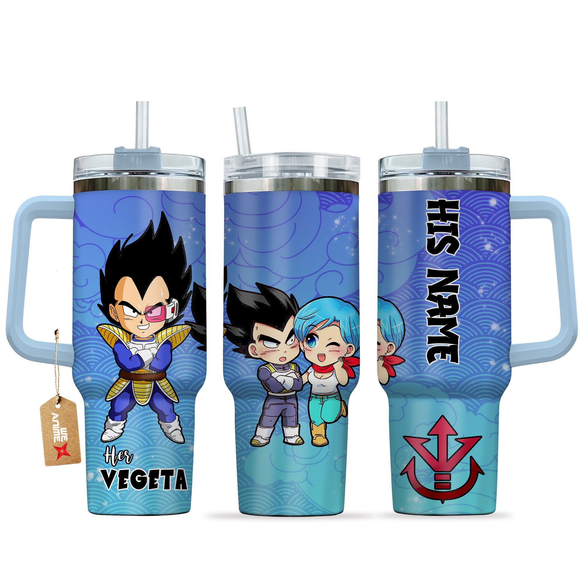 Vegeta Dragon Ball Z Anime Valentine Custom Stanley Quencher 40oz Stainless Steel Tumbler With Handle
