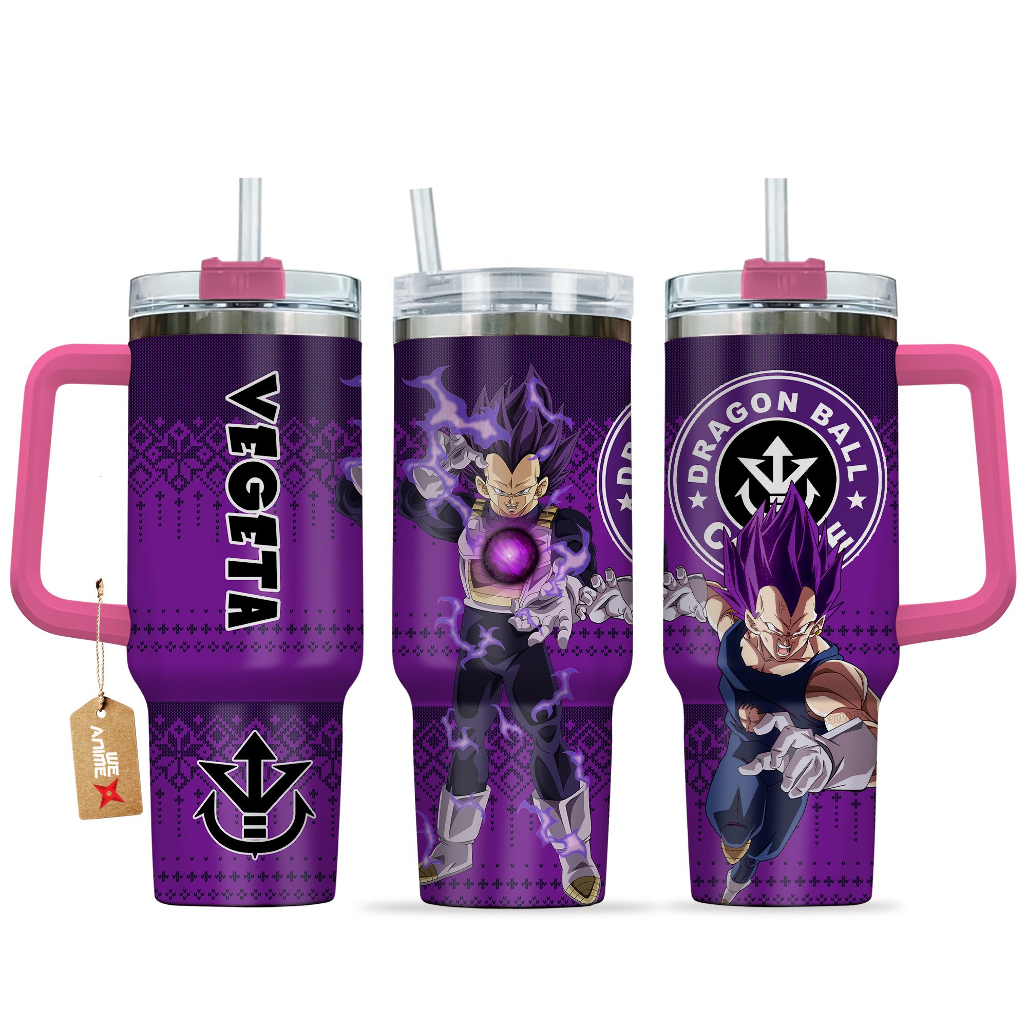 Vegeta Ultra Ego Dragon Ball Z Anime Custom Stanley Quencher 40oz Stainless Steel Tumbler With Handle