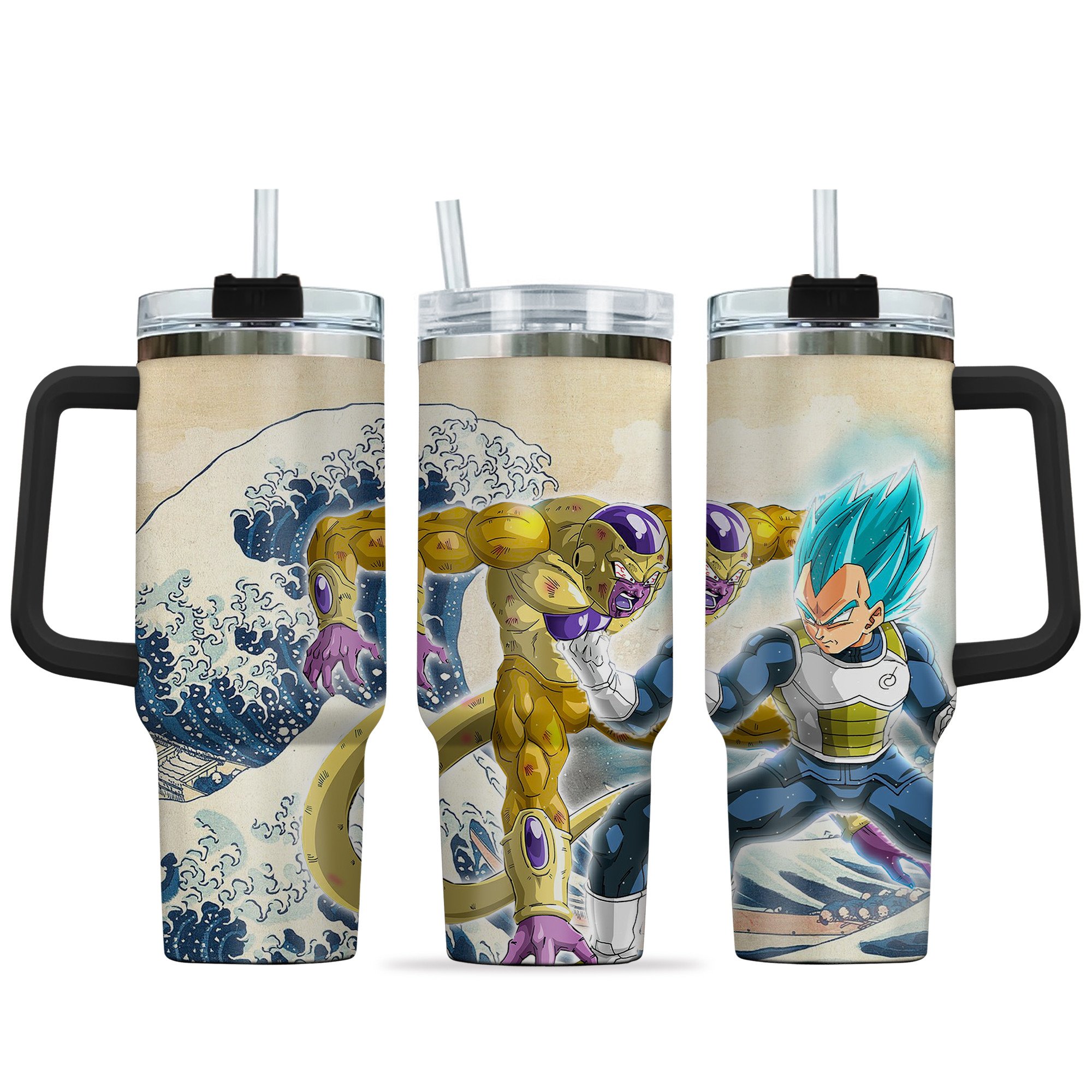 Vegeta x Frieza Dragon Ball Anime Custom Stanley Quencher 40oz Stainless Steel Tumbler With Handle