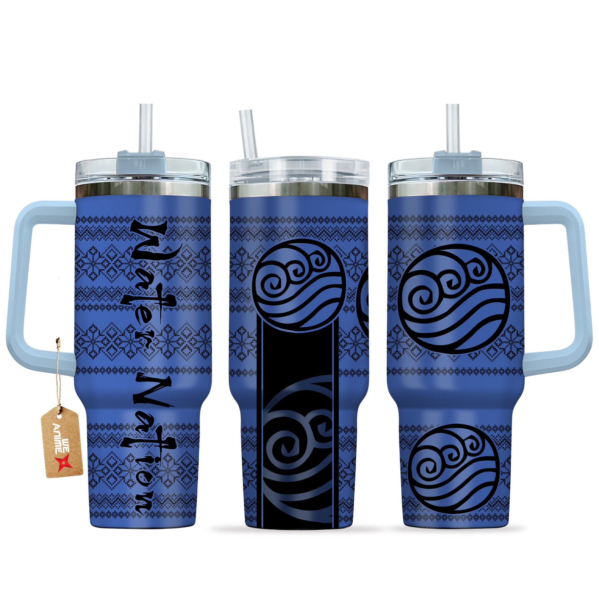 Water Nation Avatar Anime Custom Stanley Quencher 40oz Stainless Steel Tumbler With Handle