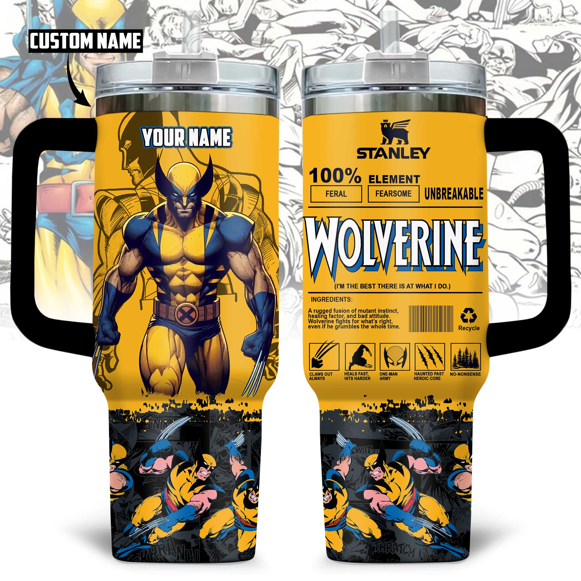 Wolverine Movies Custom Stanley Quencher 40oz Stainless Steel Tumbler With Handle