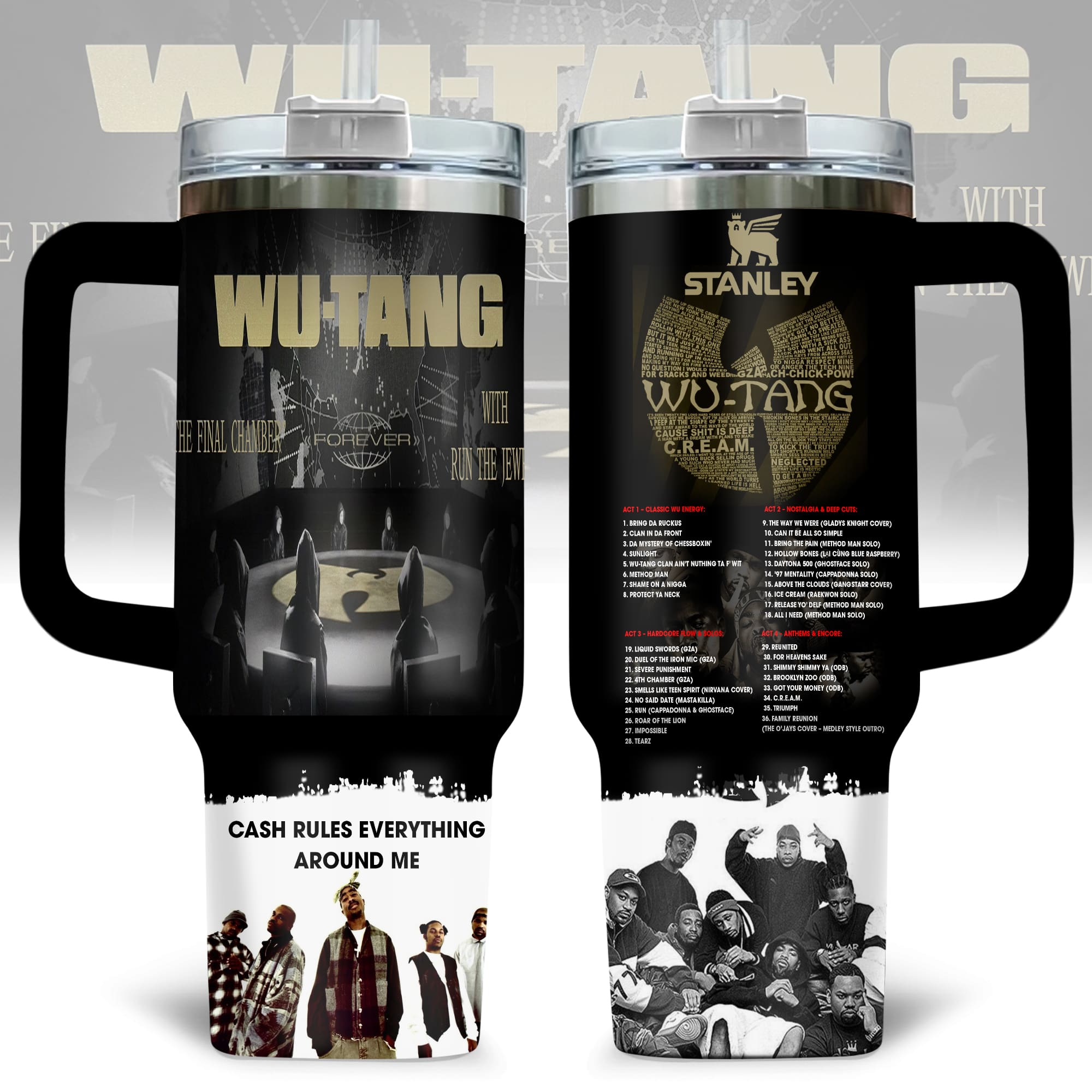 Wu-Tang Clan Music Custom Stanley Quencher 40oz Stainless Steel Tumbler With Handle