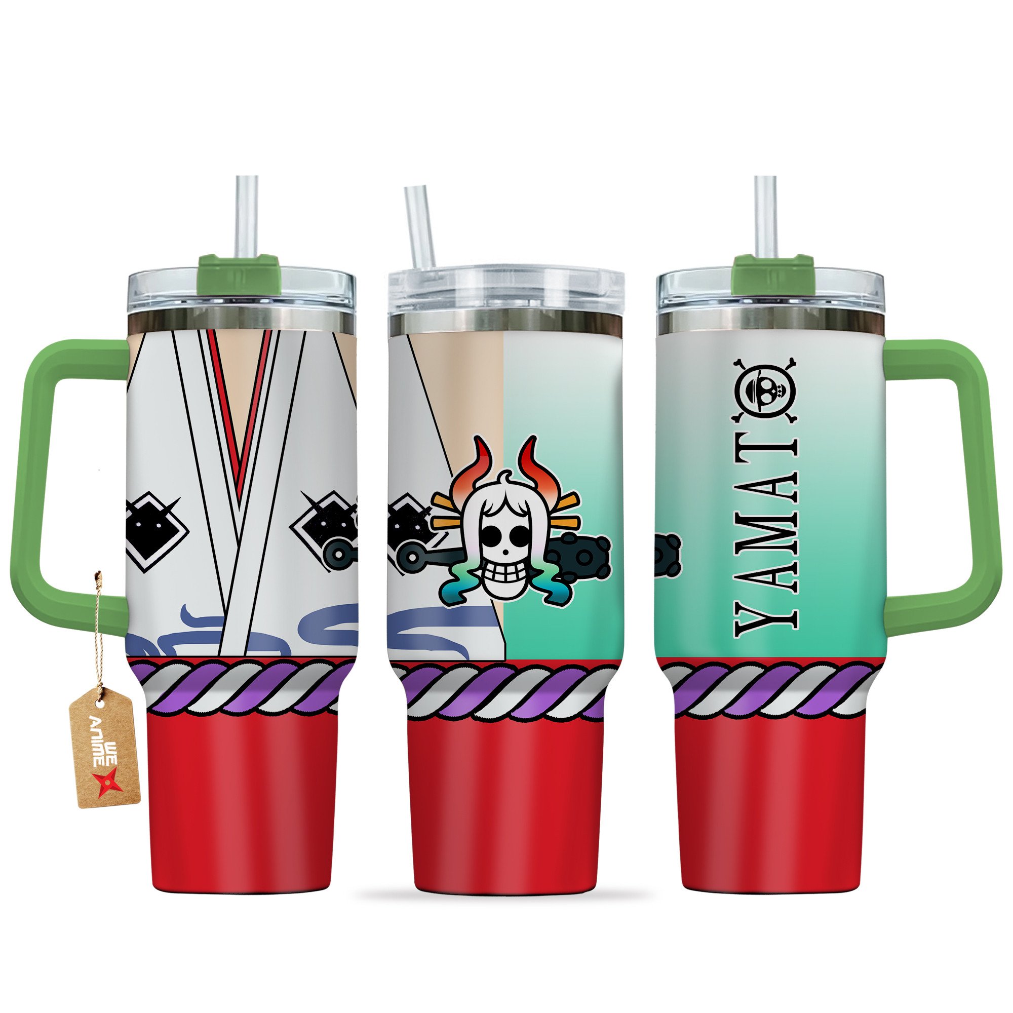 Yamato One Piece Anime Custom Stanley Quencher 40oz Stainless Steel Tumbler With Handle