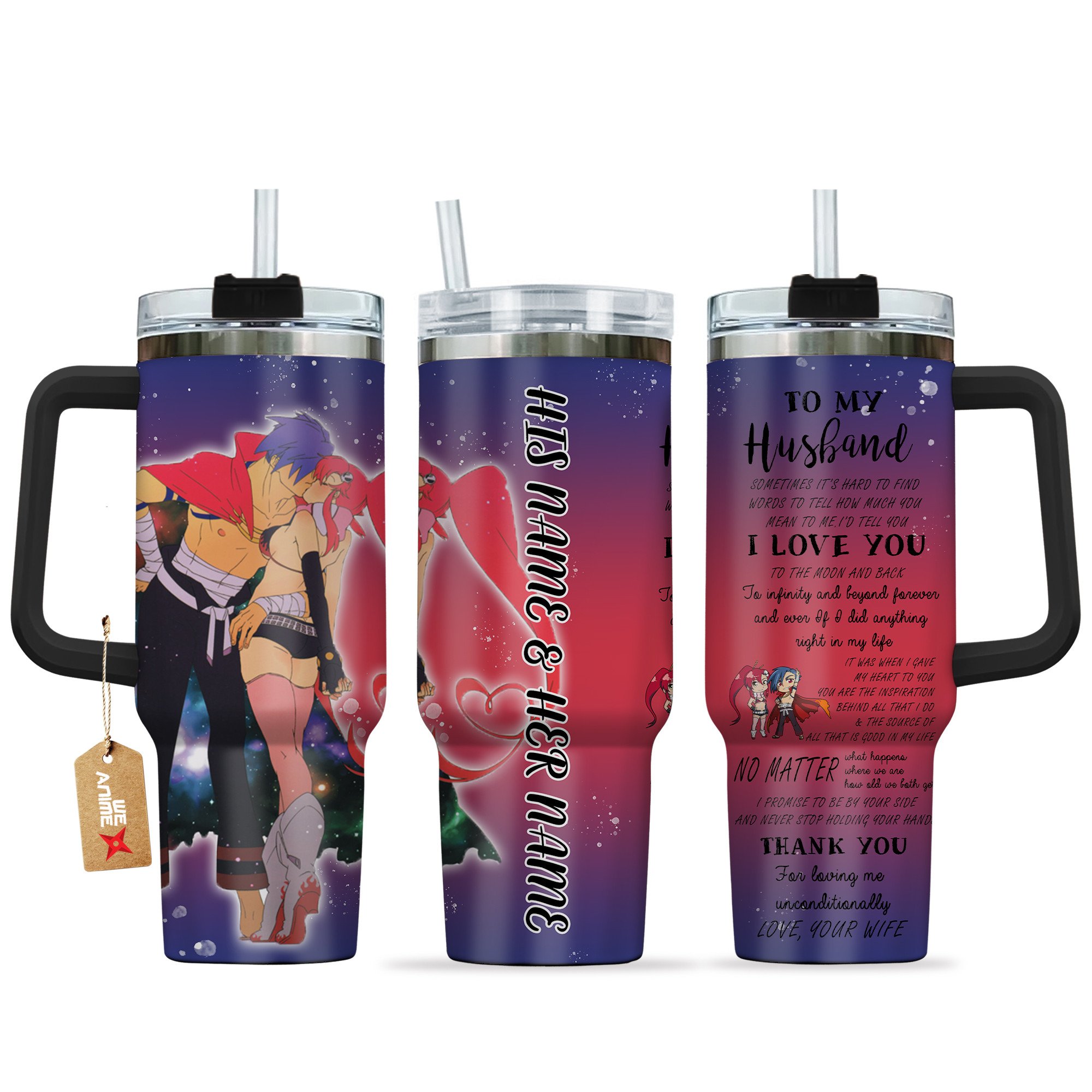 Yoko Littner Tengen Toppa Gurren Lagann Anime Valentine Custom Stanley Quencher 40oz Stainless Steel Tumbler With Handle