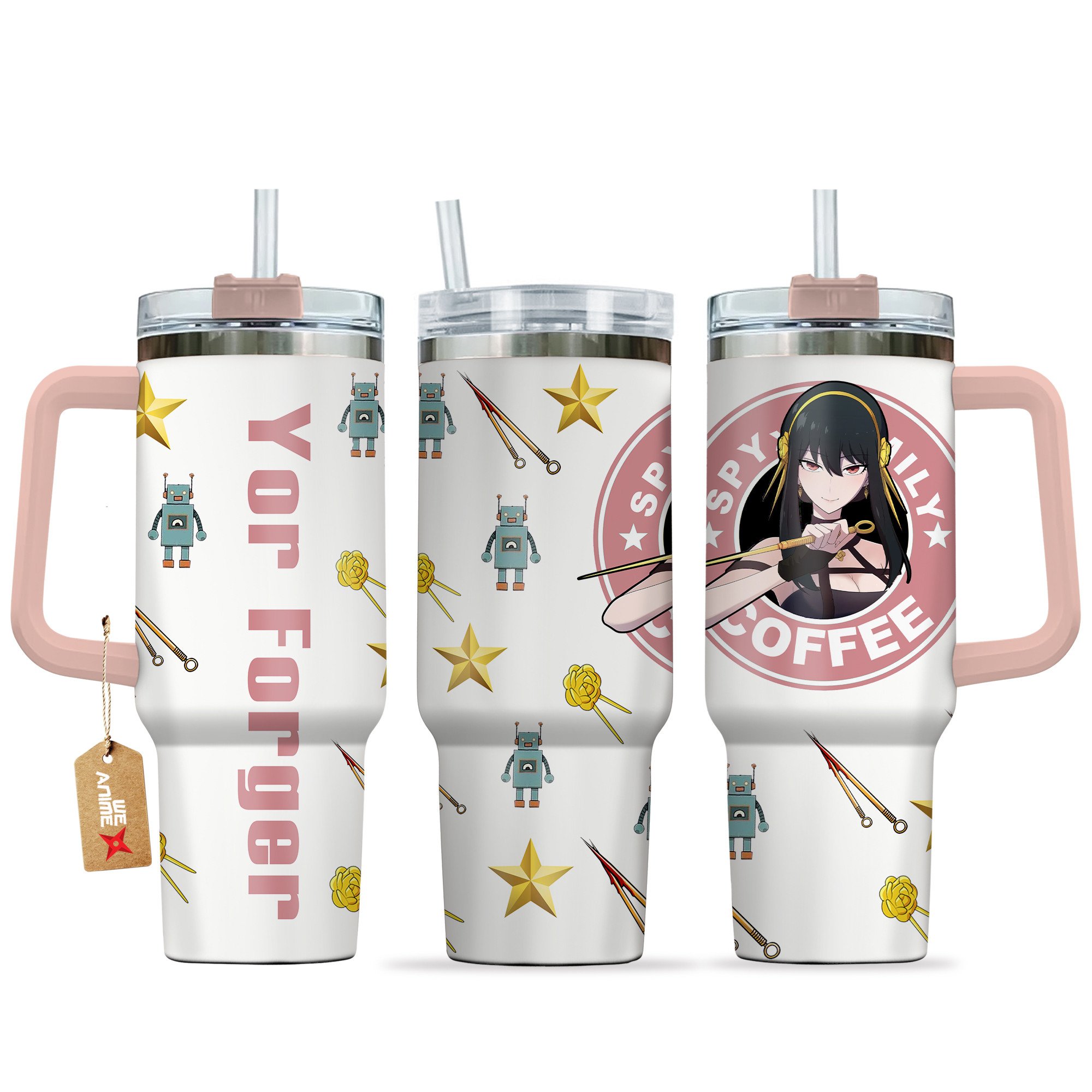 Yor Forger Spy x Family Anime Custom Stanley Quencher 40oz Stainless Steel Tumbler With Handle