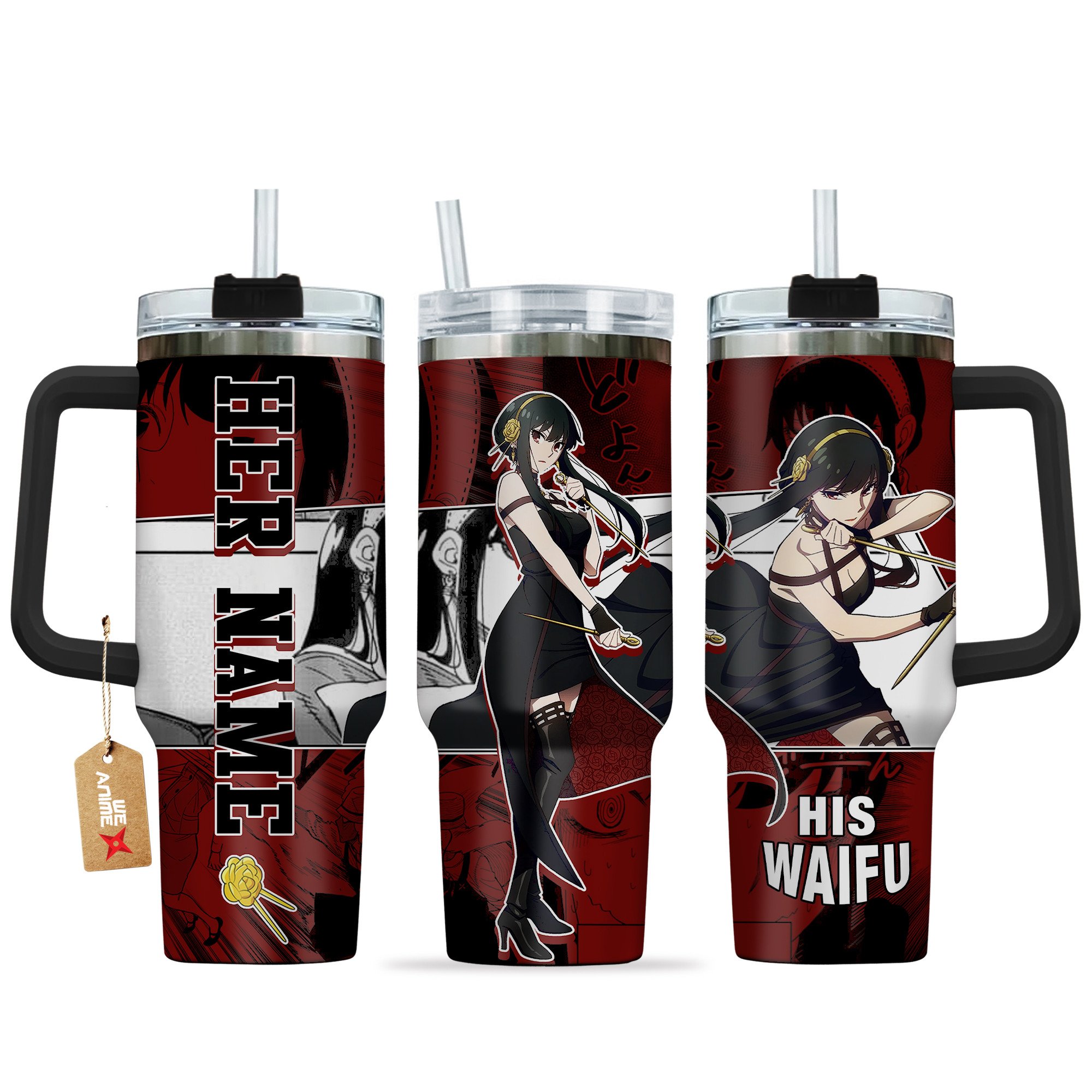 Yor Forger Spy x Family Anime Custom Stanley Quencher 40oz Stainless Steel Tumbler With Handle
