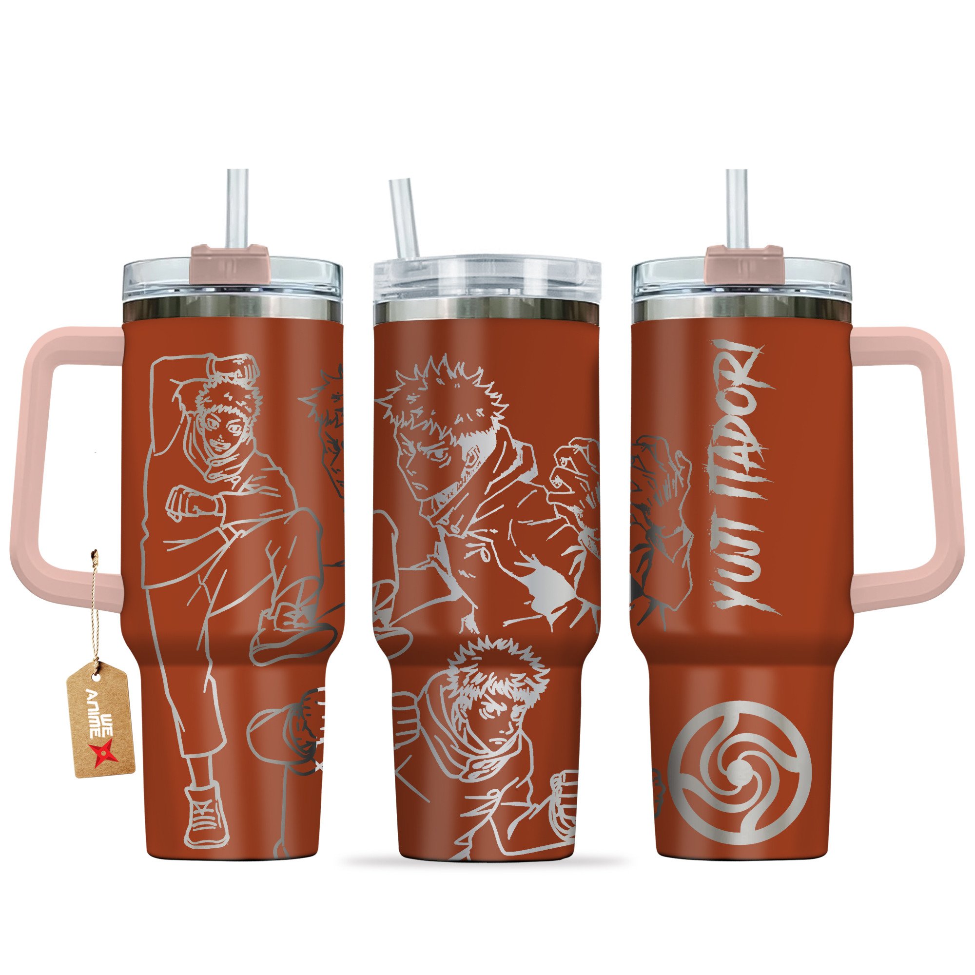 Yuji Itadori Jujutsu Kaisen Anime Custom Stanley Quencher 40oz Stainless Steel Tumbler With Handle