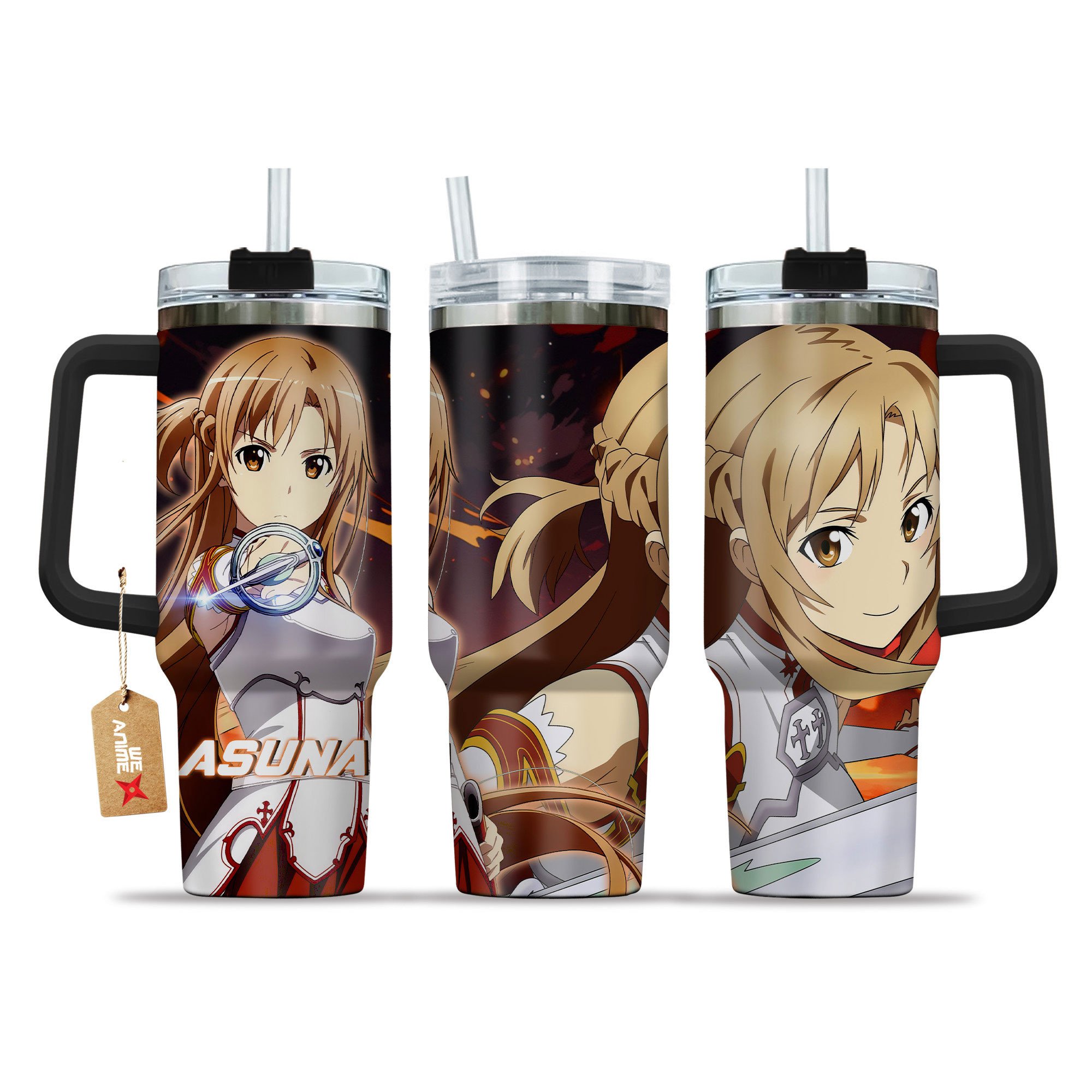 Yuuki Asuna (Asuna) Sword Art Online Anime Custom Stanley Quencher 40oz Stainless Steel Tumbler With Handle