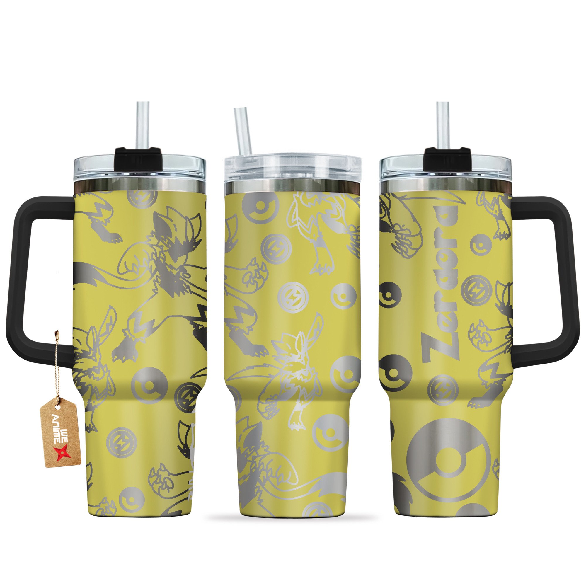 Zeraora Pokemon Anime Custom Stanley Quencher 40oz Stainless Steel Tumbler With Handle