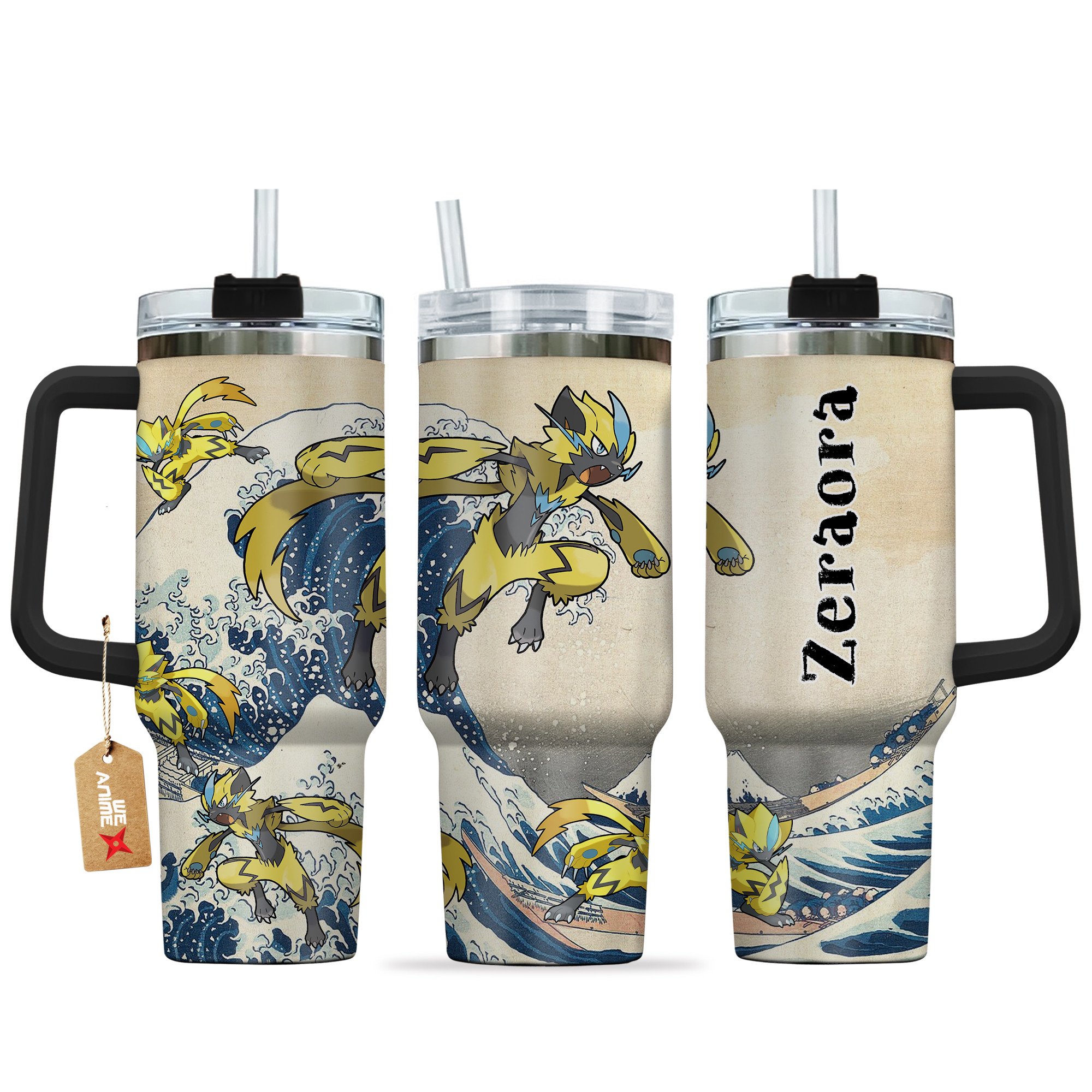Zeraora Pokemon Anime Custom Stanley Quencher 40oz Stainless Steel Tumbler With Handle