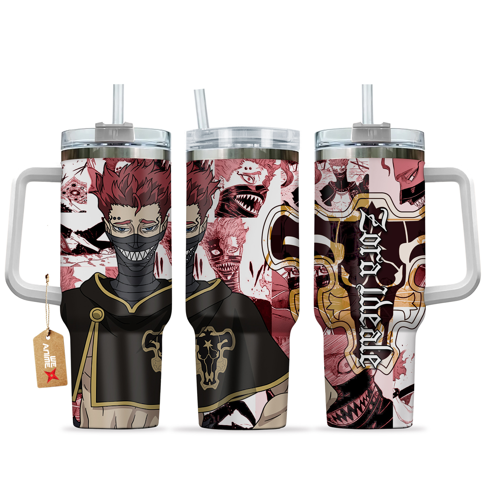 Zora Ideale Black Clover Anime Custom Stanley Quencher 40oz Stainless Steel Tumbler With Handle