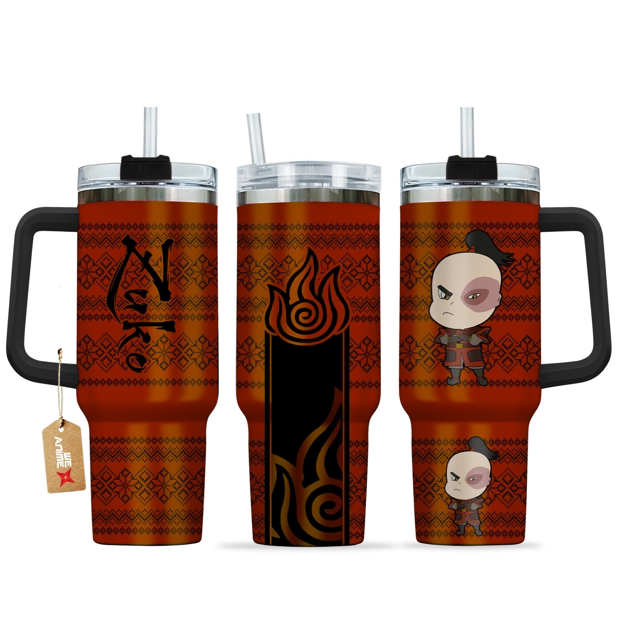 Zuko Avatar Anime Custom Stanley Quencher 40oz Stainless Steel Tumbler With Handle